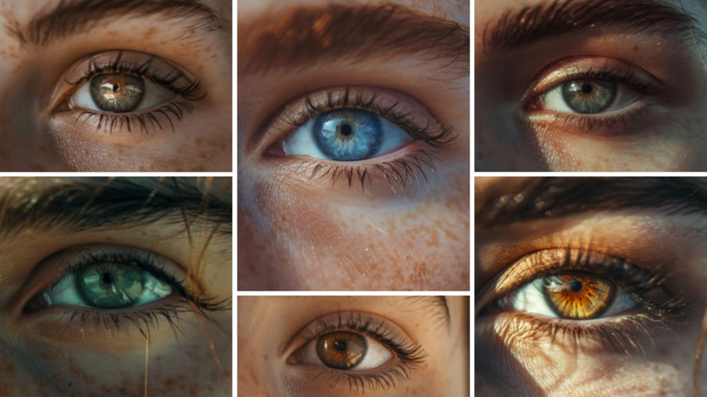 Different eye colors close-up