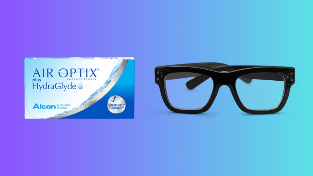 Contact Lenses and Glasses side by side