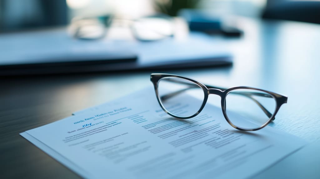 Glasses prescription on counter