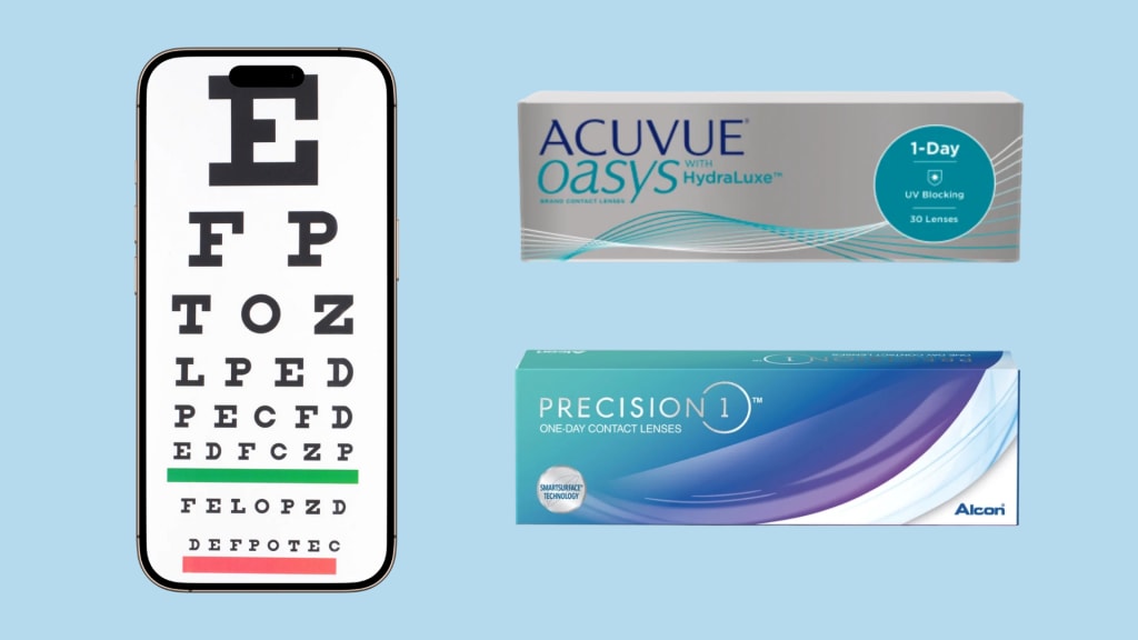 Online contact lens prescription exam