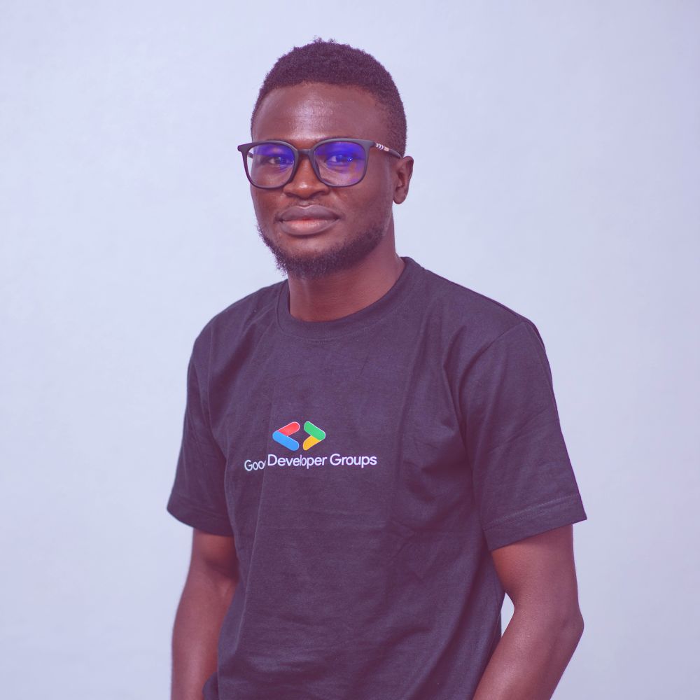 A picture of Ayodele in a black google tshirt