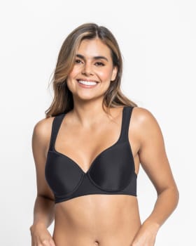 underwire triangle bra with high coverage cups-700- Black-MainImage