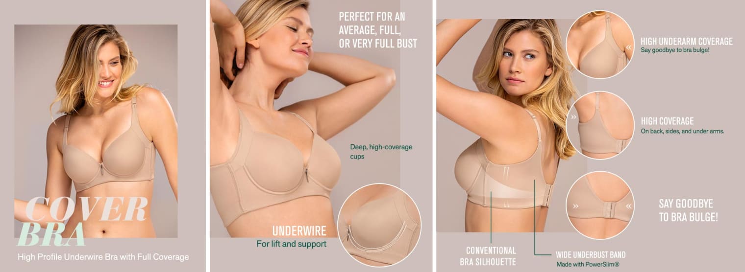 sports bra with high underarm coverage