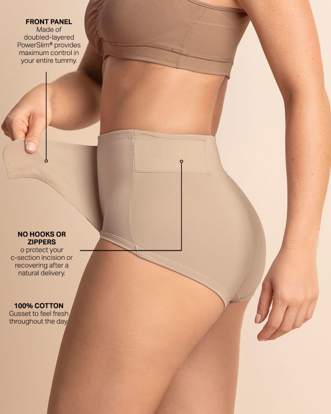 EasyComforts Lower Back Support Brief, Abdominal Shapewear