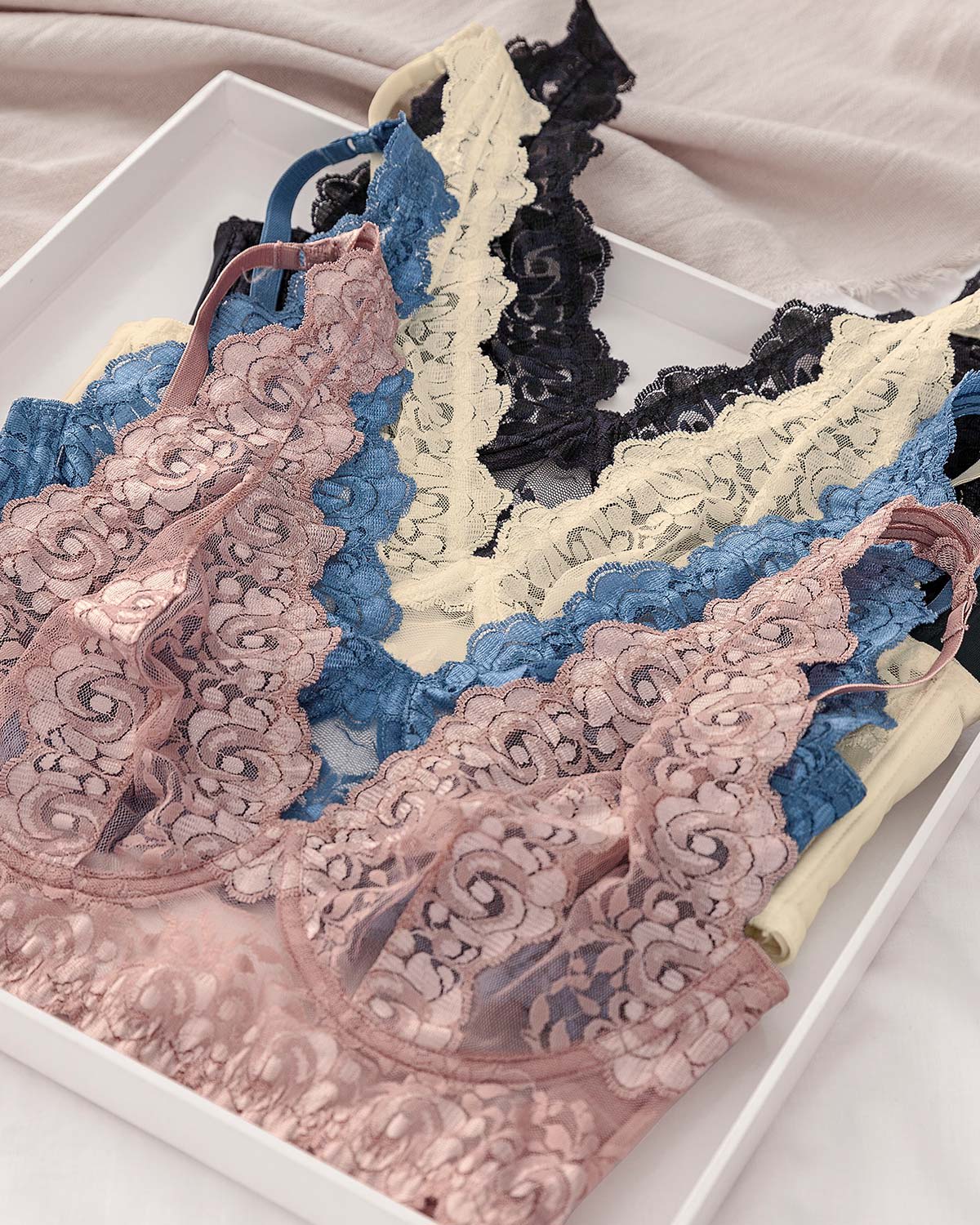 Sheer Lace Bustier Bralette with 