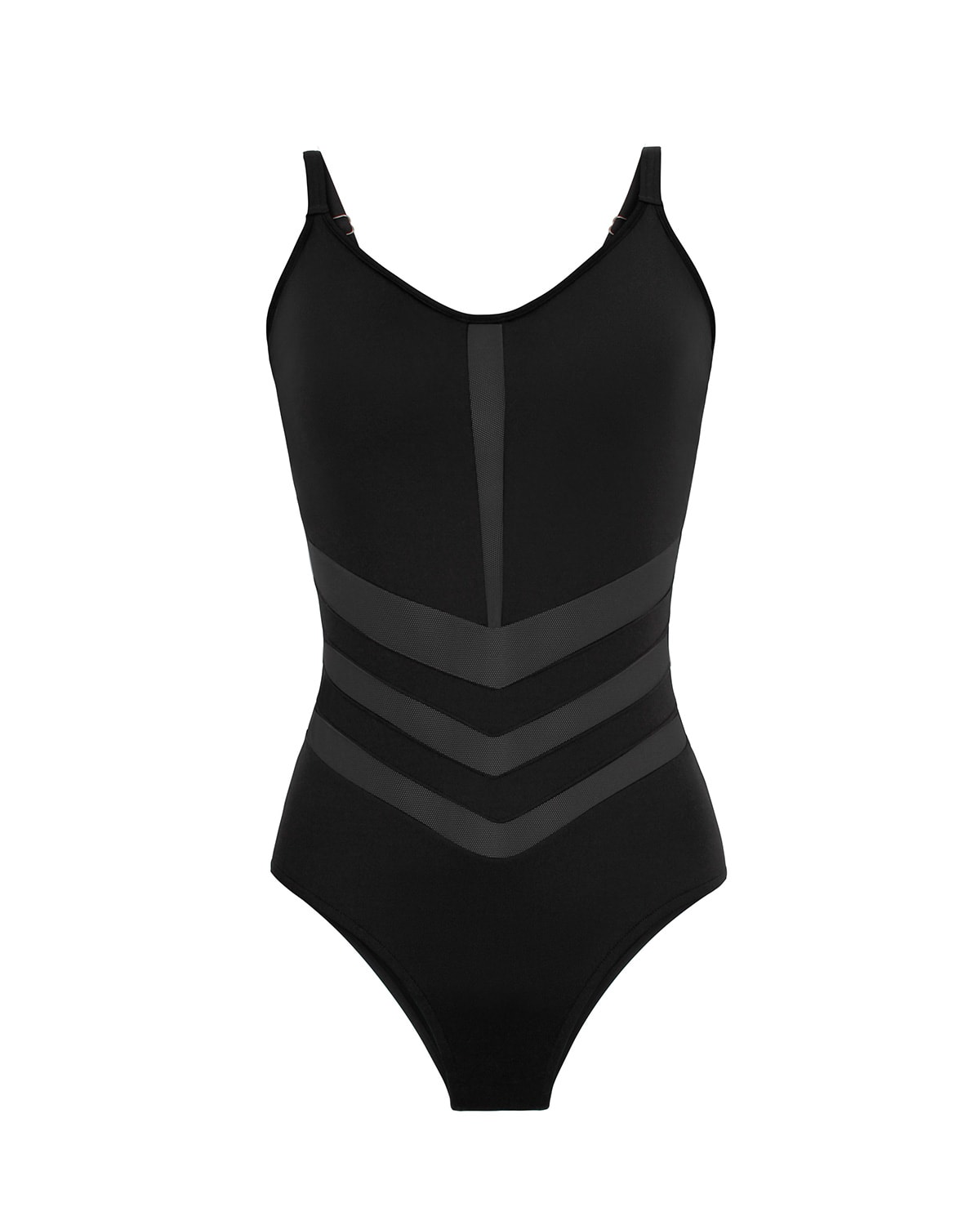 Geometric Tulle One-Piece Slimming Swimsuit | Leonisa