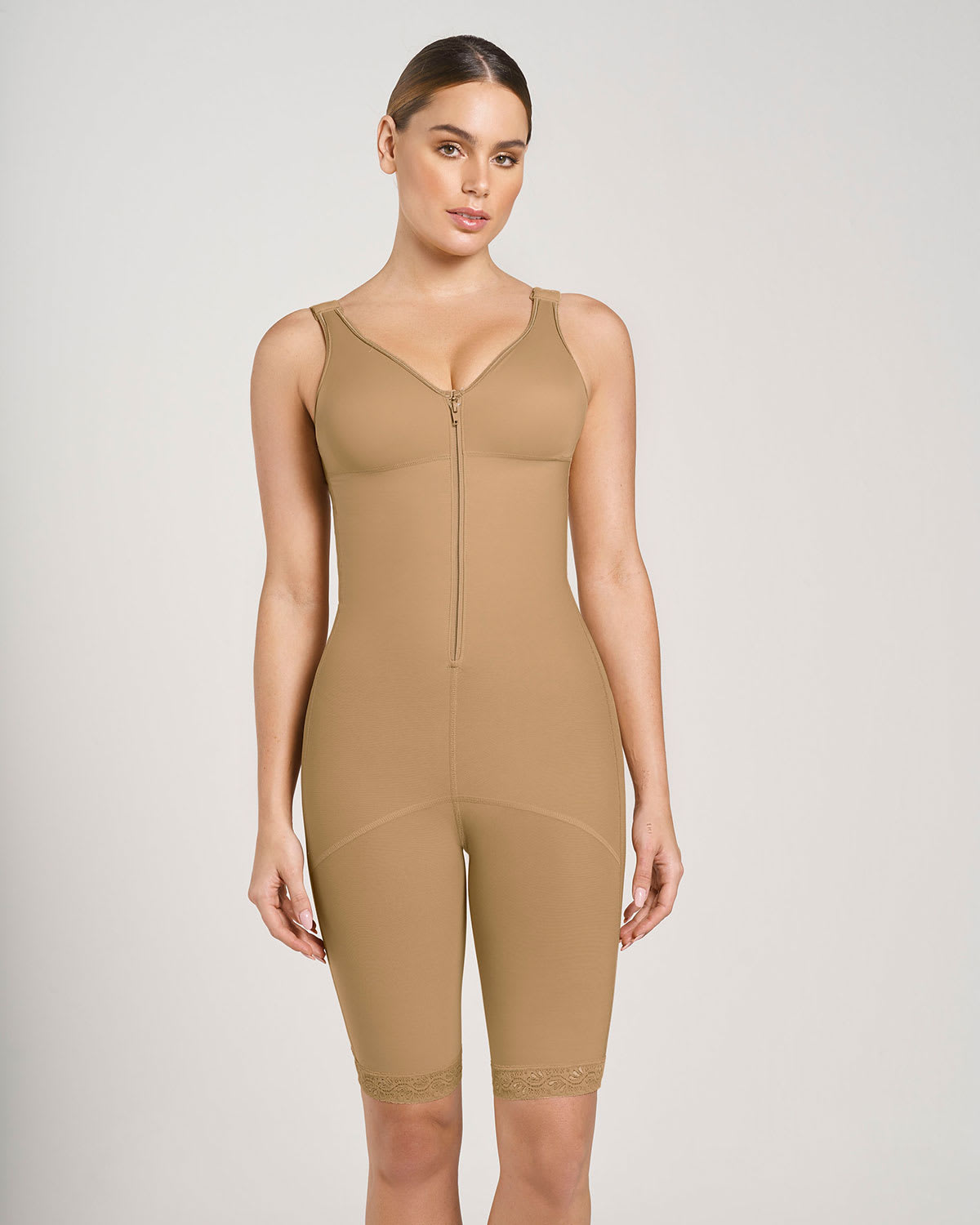 Full Coverage Hook And Zip Post Surgical Bodysuit Firm Compression Leonisa