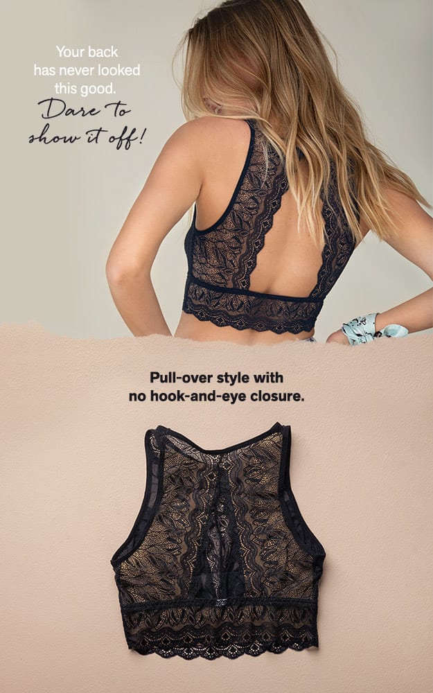 High Neck Lace Cutout Bralette