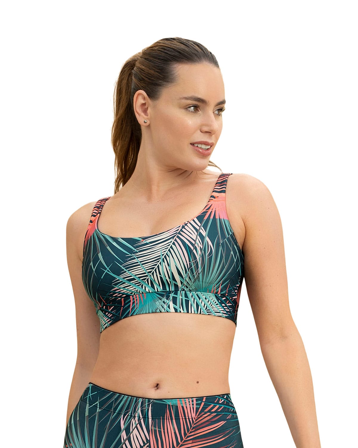 Eco-Friendly Back Cutout Graphic Sports Bra - Made of Recycled Plastic