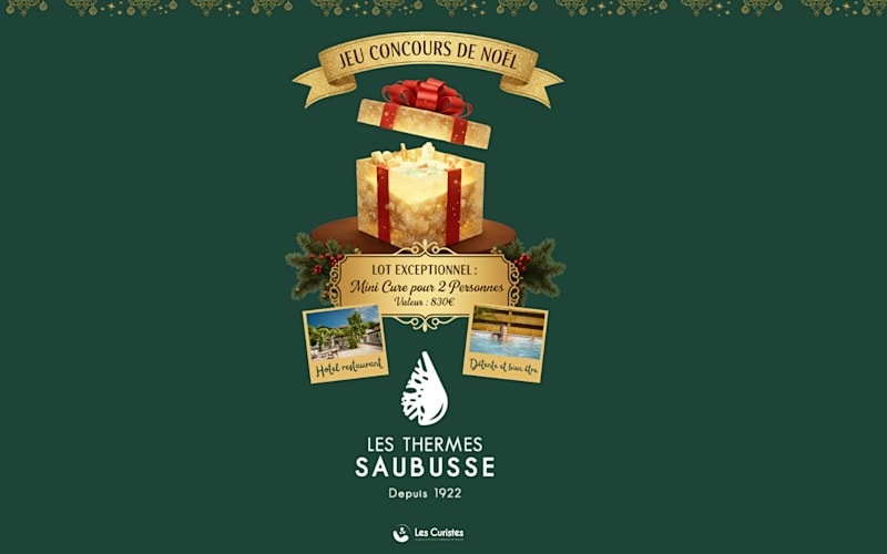 Jeu concours de Noël : gagnez une mini-cure thermale pour 2 personnes aux Thermes de Saubusse