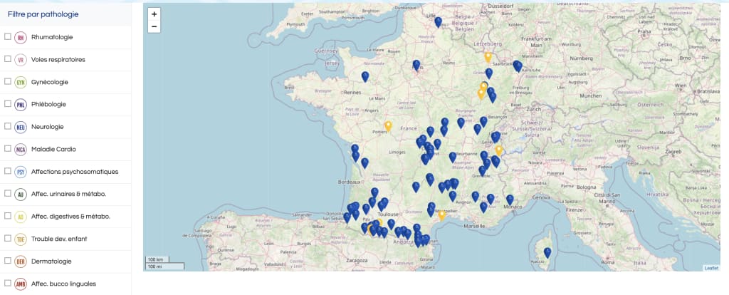 carte pour trouver sa station thermale