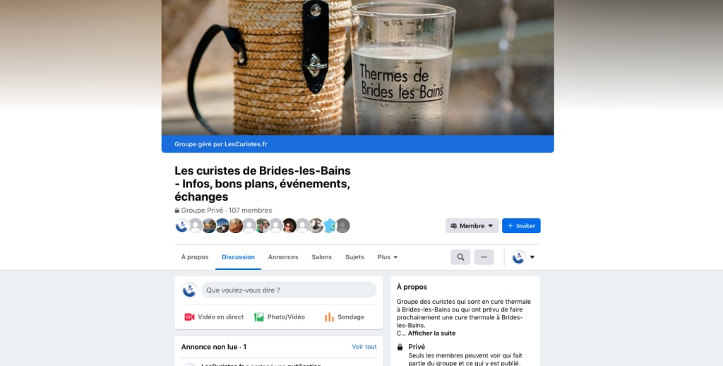 groupes facebook d'entraide entre curiste Brides les Bains