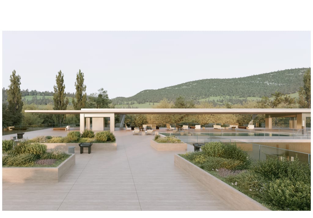 Vue 3D du futur bâtiment thermal à Divonne-les-Bains