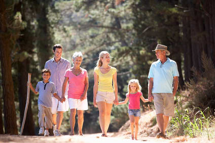 3 Generation family on country walk