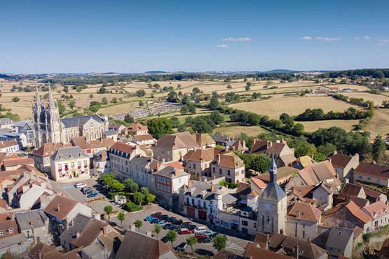 vue aerienne de bourbon lancy