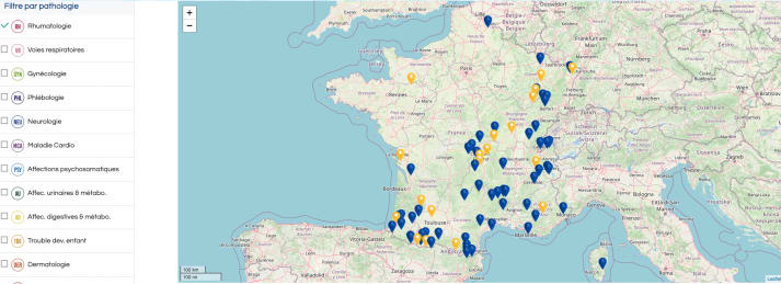 carte des stations thermales