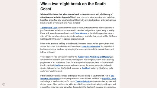 Two-Night South Coast Break with Attractions