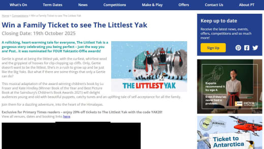 Family Ticket To See The Littlest Yak