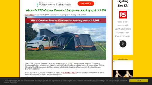 Olpro Cocoon Breeze V2 Inflatable Campervan Awning
