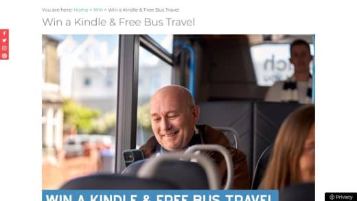 Kindle and Bus Travel Package