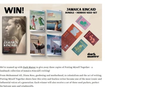 Collection of Jamaica Kincaid's Writing and Seed Packets