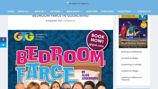 Two Tickets To Bedroom Farce Opening Night