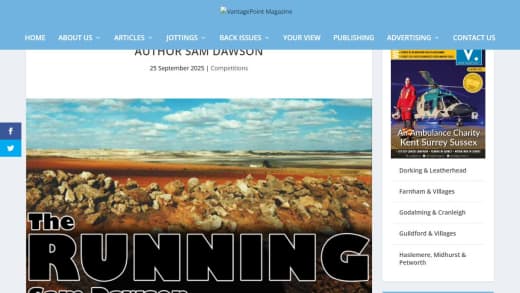 Signed Copy Of The Running By Sam Dawson
