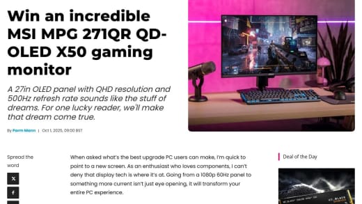 MSI MPG 271QR QD-OLED X50 Gaming Monitor