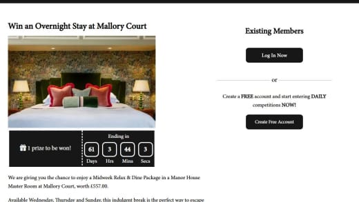 Overnight Stay and Dine Package at Mallory Court