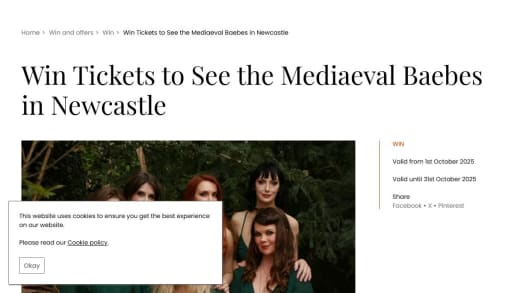 Tickets to Mediaeval Baebes Concert