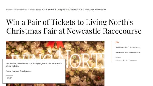 Pairs Tickets Living North Christmas Fair