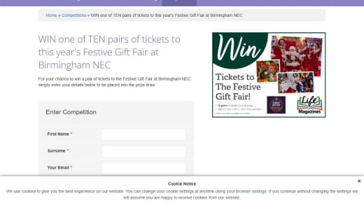 Pair Of Tickets To The Festive Gift Fair