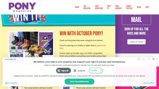 October Pony Competition Prizes