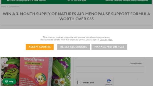 Natures Aid Menopause Support Formula Supply