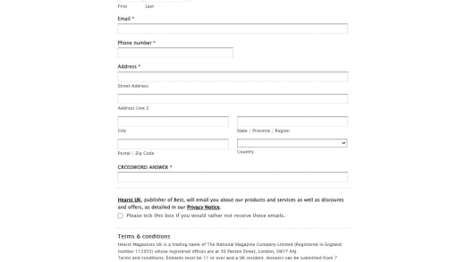Magazine Crossword Prizes