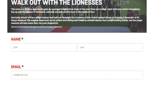 Player Mascot Experience at Lionesses Match