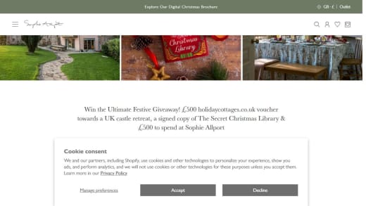 Holidaycottages Voucher, Sophie Allport Voucher, and Signed Novel