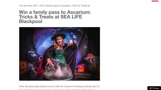 Family Pass To Ascarium: Tricks & Treats At Sea Life Blackpool