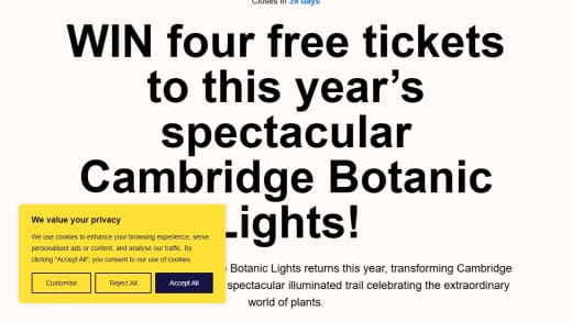 Cambridge Botanic Lights Tickets