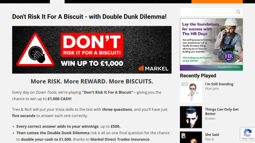 Cash Prize Up To One Thousand Pounds Or Packet Of Biscuits