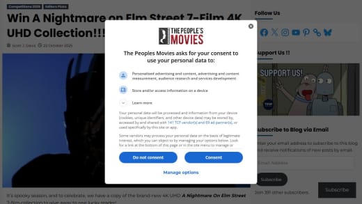 Win A Nightmare On Elm Street 7-Film 4K UHD Collection A Nightmare On Elm Street 7-Film 4K UHD Collection