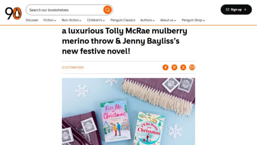 Win Mulberry Merino Throw and Festive Novels Package Mulberry Merino Throw and Festive Novels Package