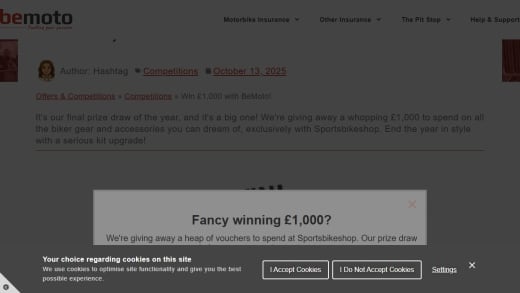 Win Sportsbikeshop Voucher Sportsbikeshop Voucher
