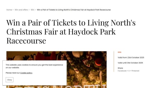 Win Pair Tickets Living North's Christmas Fair Pair Tickets Living North's Christmas Fair