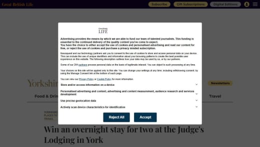Win Overnight Stay for Two at The Judge's Lodging in York Overnight Stay for Two at The Judge's Lodging in York