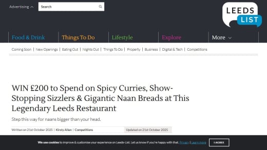 Dining Voucher for Curry Restaurant