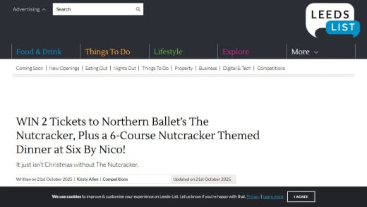 Nutcracker Ballet Tickets and Six-Course Dinner Experience