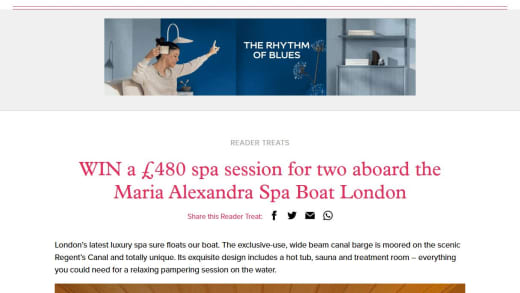 Spa Session For Two Aboard The Maria Alexandra Spa Boat London