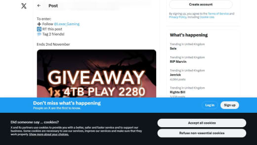 4TB Play 2280 SSD and PlayStation Store Gift Card (First Place)