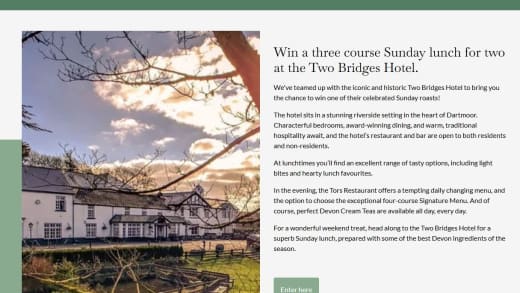 Three Course Sunday Lunch For Two